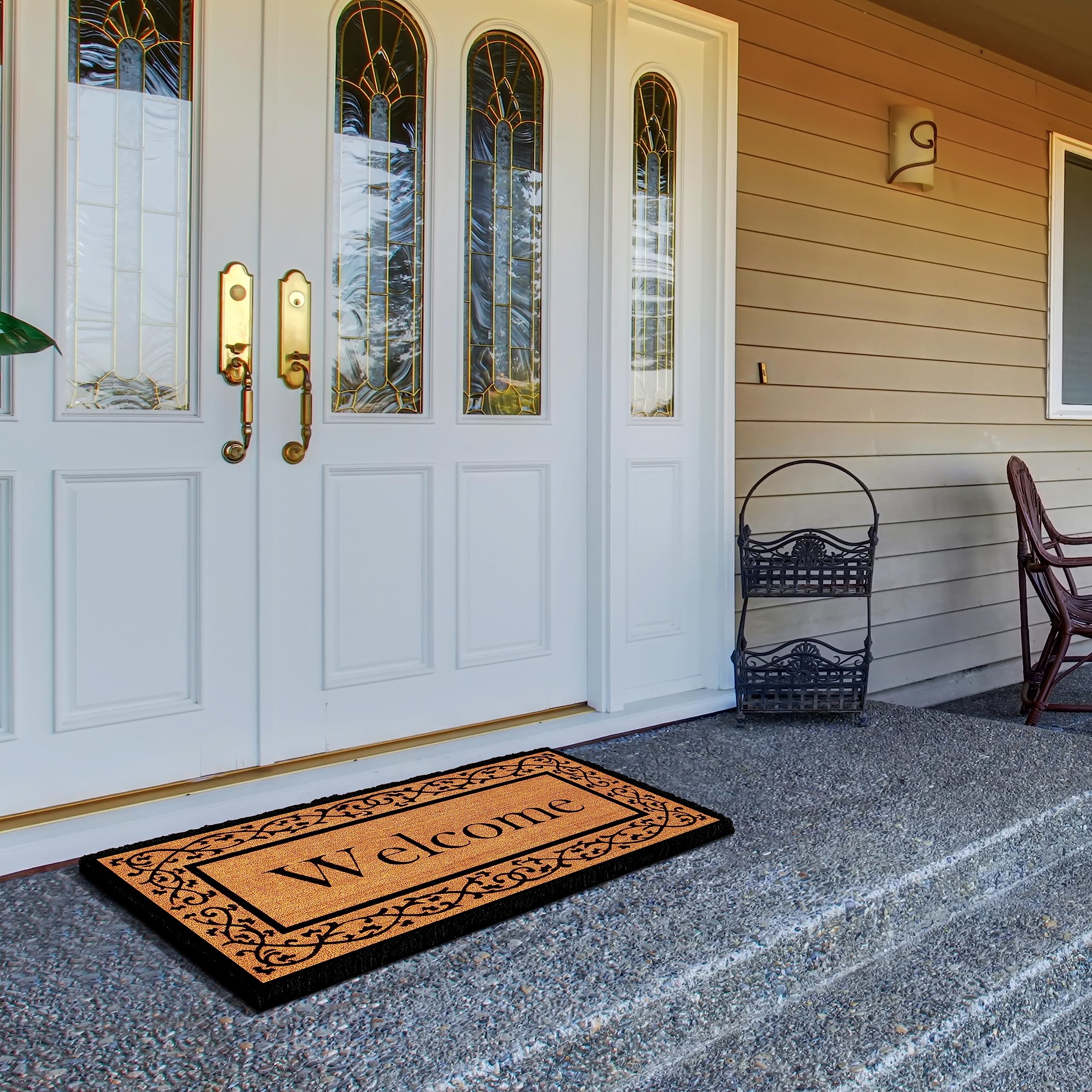 Abbington doormat measures 30 by 48 inches for generous entry coverage