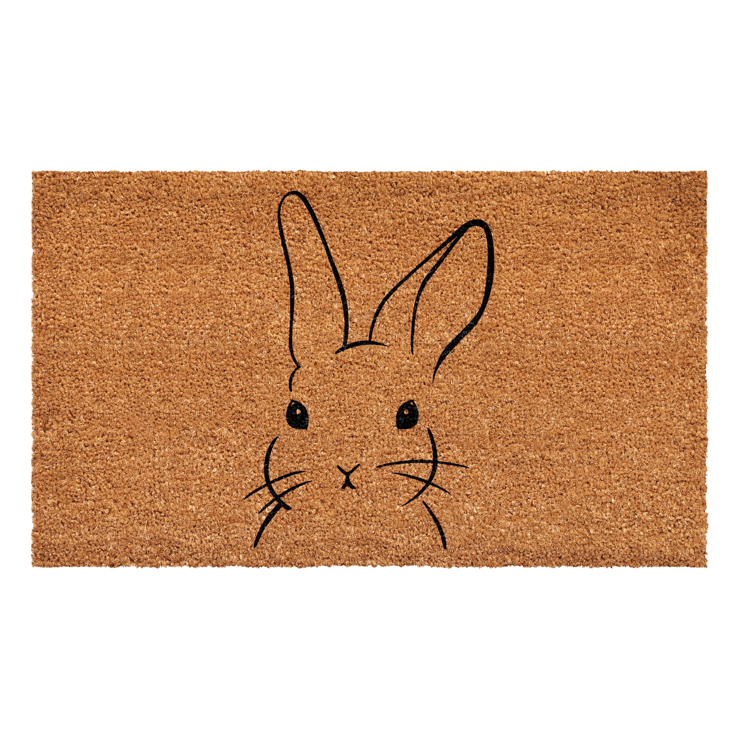 Calloway Mills Bunny Doormat front view with durable coir for effective shoe scraping
