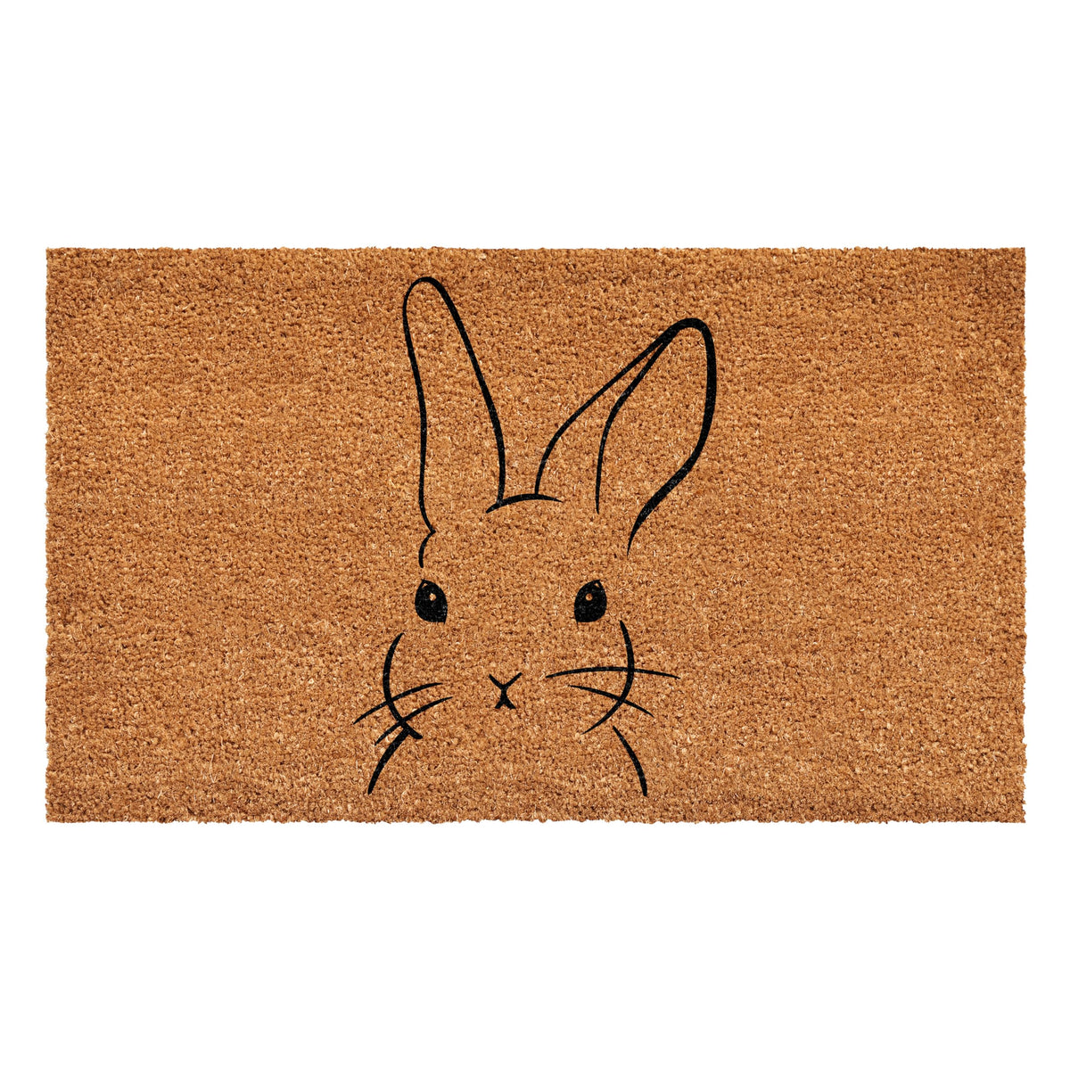 Calloway Mills Bunny Doormat front view showing durable coir that scrapes dirt.