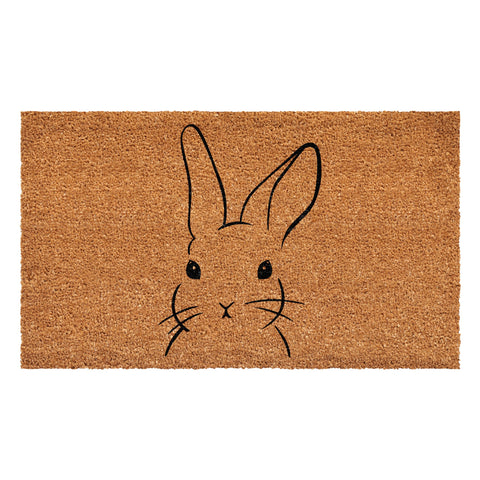 Calloway Mills Bunny Doormat front view showing durable coir that scrapes dirt.