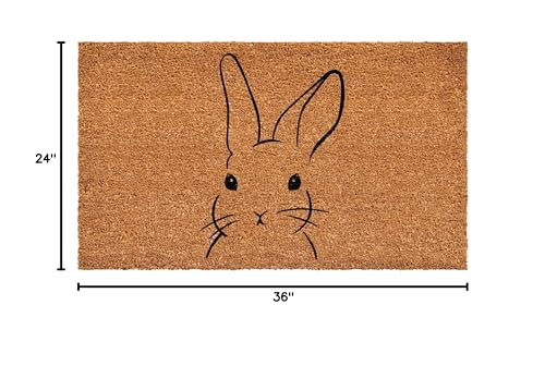 Calloway Mills Bunny Doormat vinyl backing detail emphasizes grip and stability.