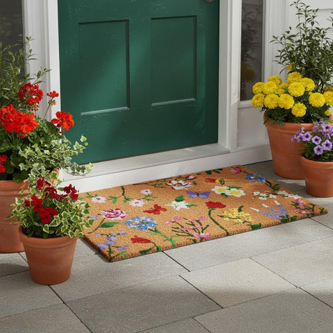 Calloway Mills Butterfly Garden Doormat floral design brightens entryways