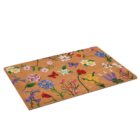 Calloway Mills Butterfly Garden Doormat non-slip backing secures mat on floor