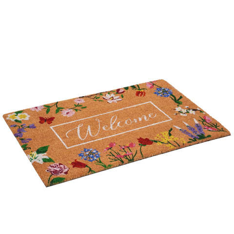Calloway Mills Butterfly Garden mat with non-slip backing helps stay in place.