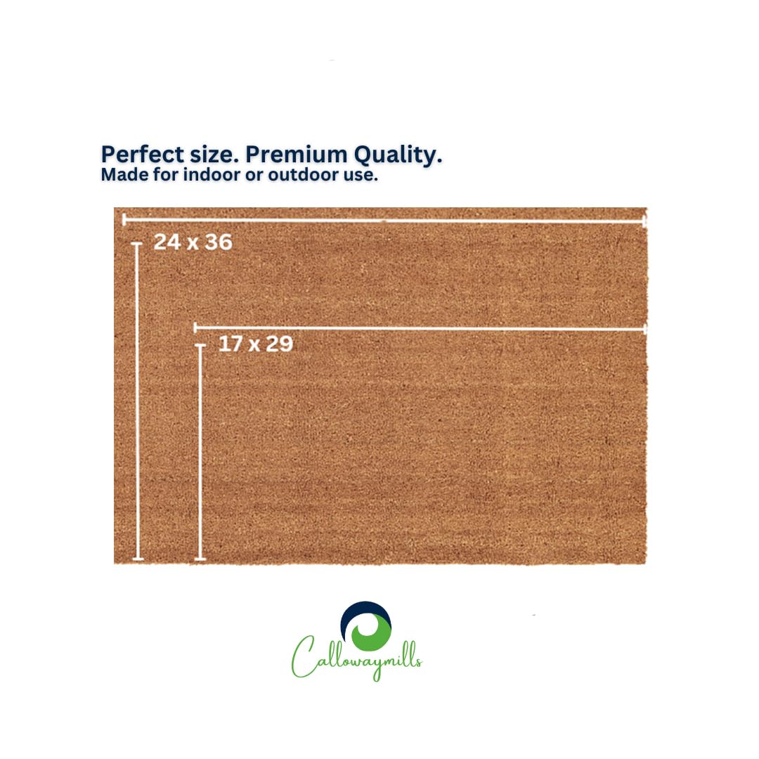 Calloway Mills coir mat scrapes dirt at the doorstep.