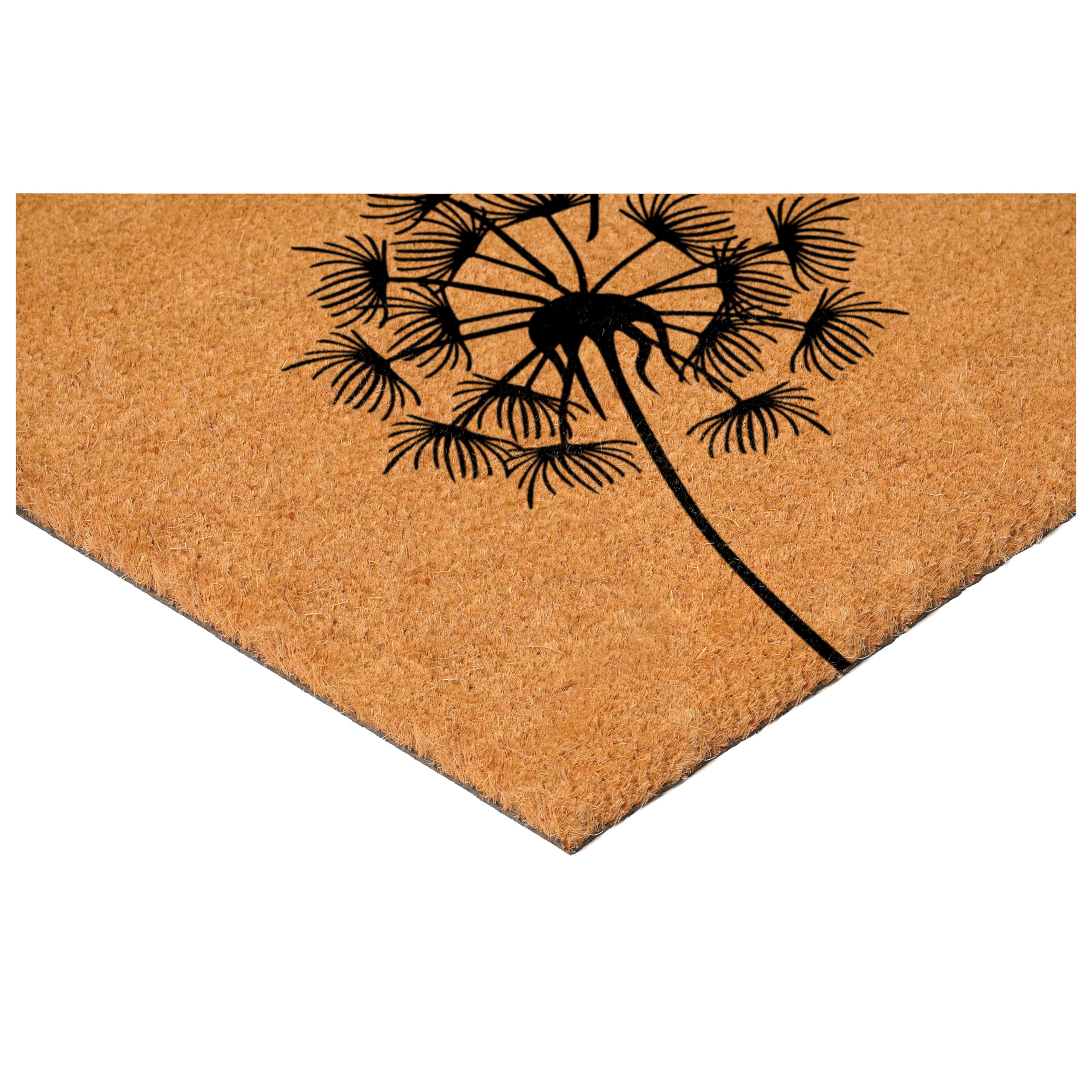Close-up stitching and rugged edge on Calloway Mills Dandelion Doormat