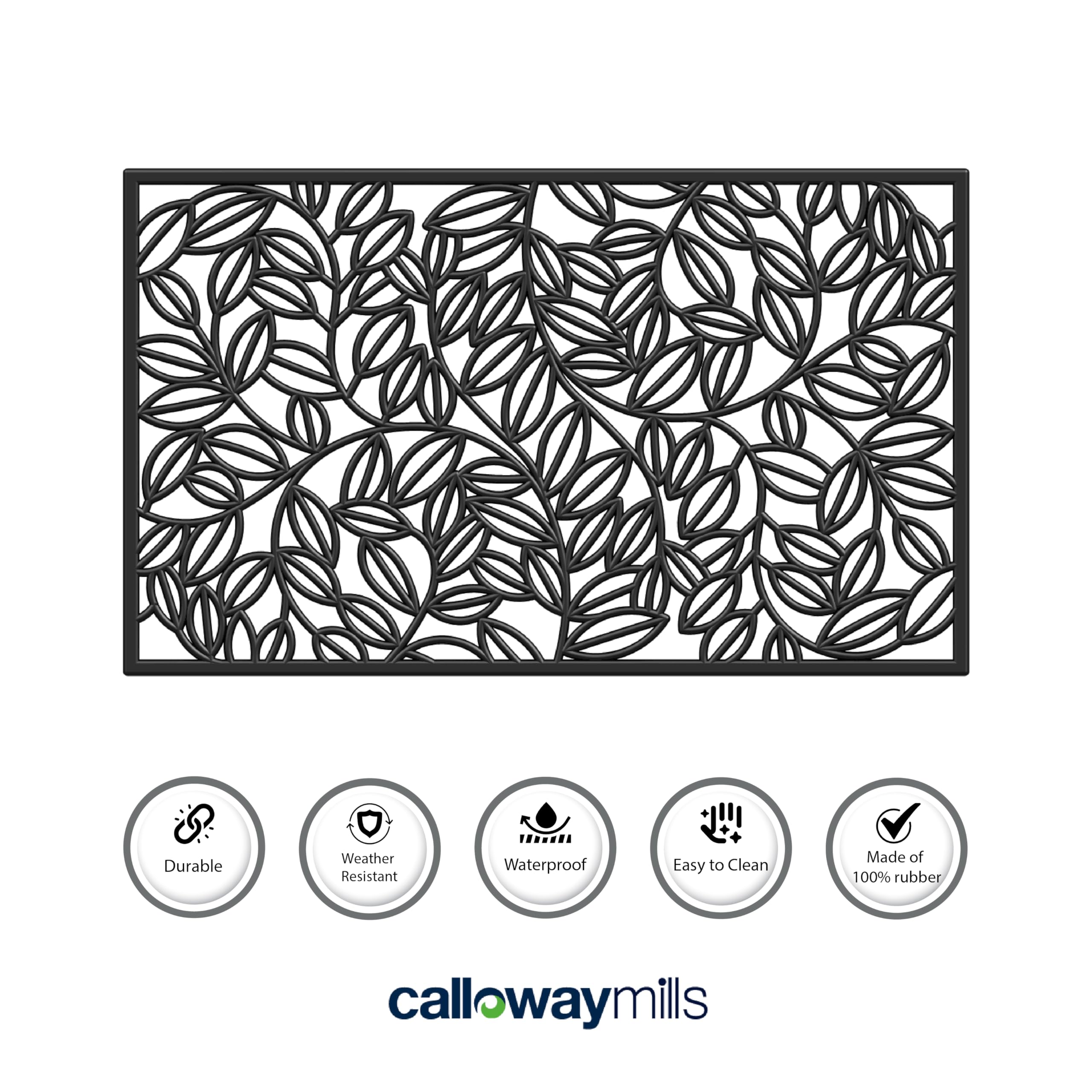 Lilac Vine Doormat by Calloway Mills; easy hose-clean features for quick upkeep.