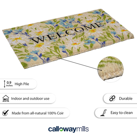 Calloway Mills extra-thick coir mat offers rugged scraping and long-lasting durability