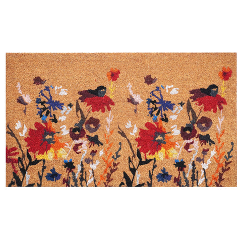 Calloway Mills floral doormat coir scraper for clean entryways.
