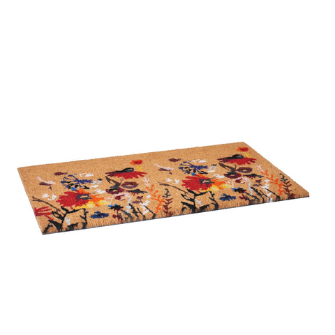Calloway Mills floral doormat durable coir with textured surface.