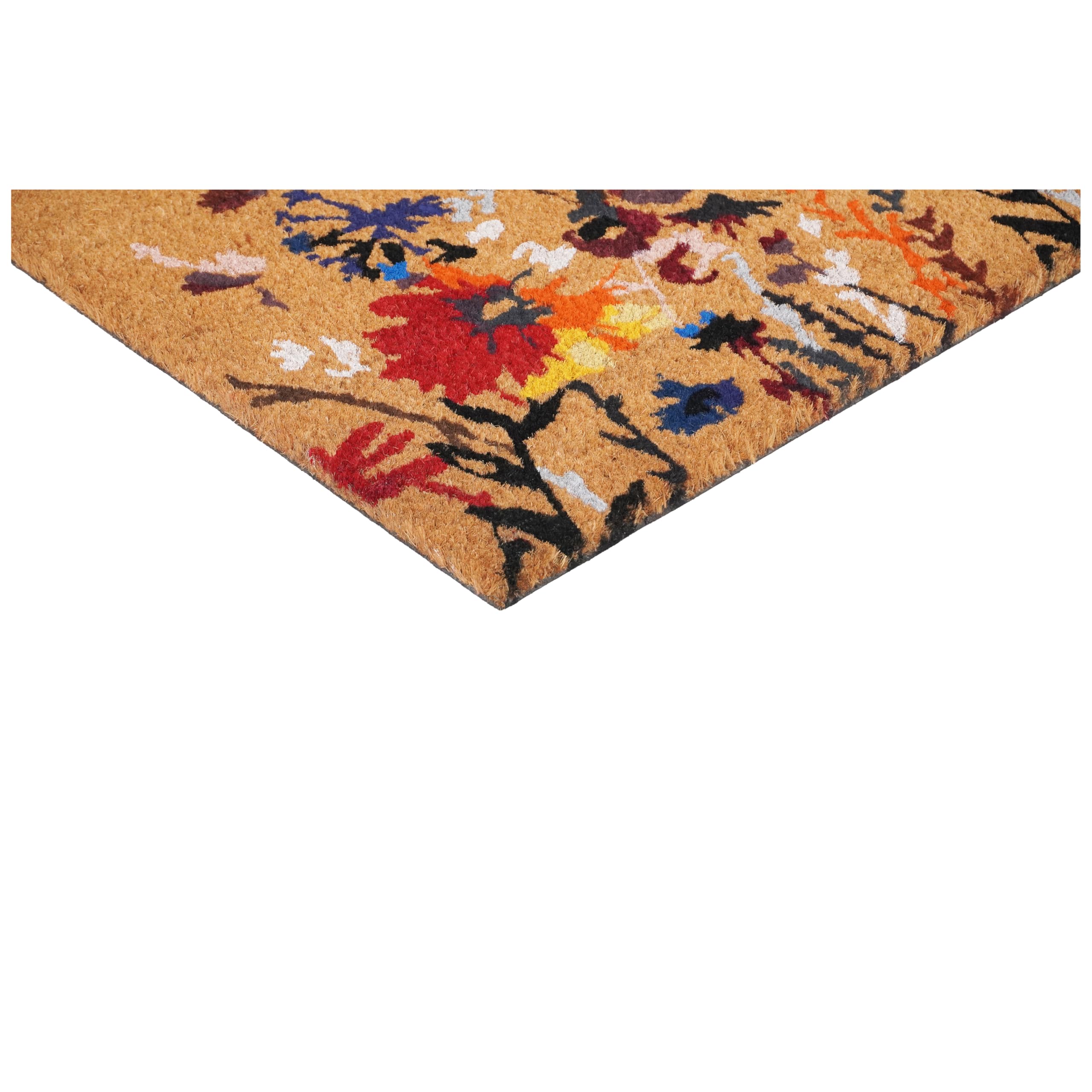 Calloway Mills floral doormat easy to clean with light hose.