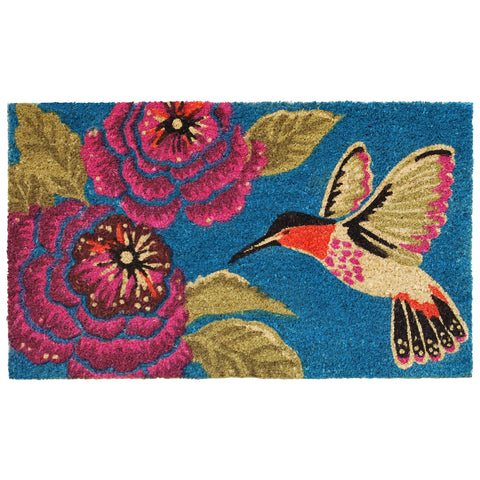 Calloway Mills Hummingbird Delight doormat front view showing generous coverage