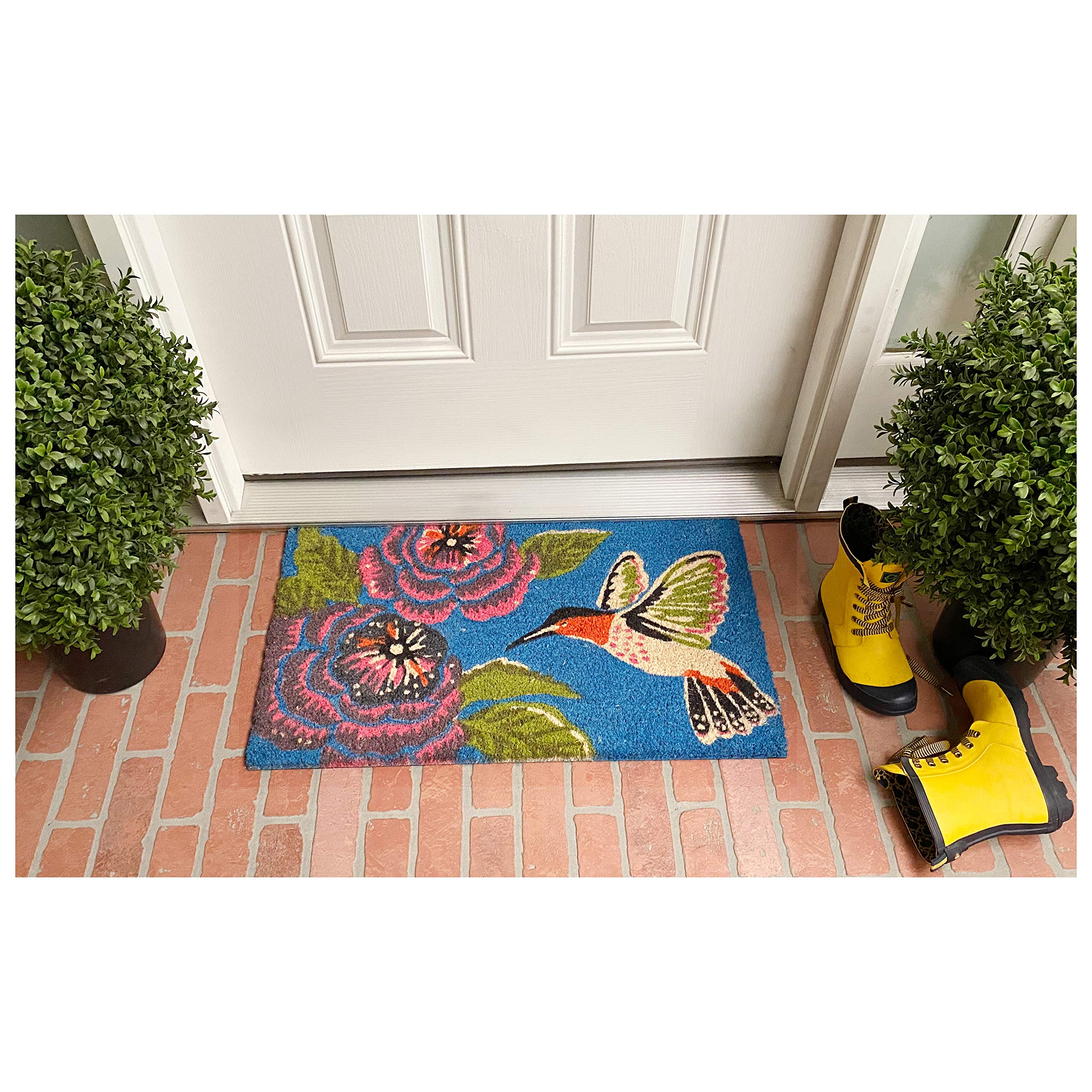 Calloway Mills Hummingbird Delight vinyl backing close-up prevents movement