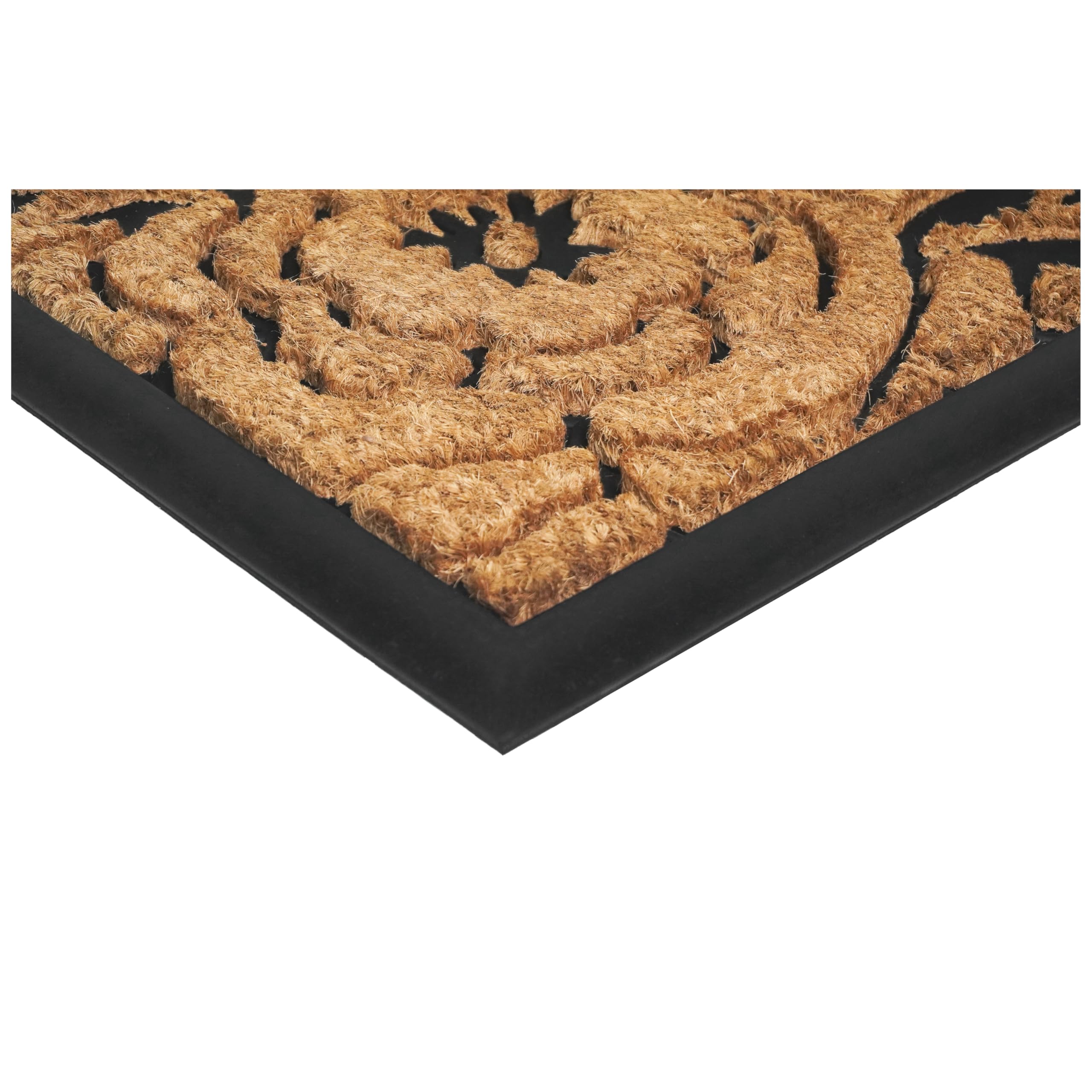 Calloway Mills Hummingbird Haven doormat presents natural coir and black color for a classic entry.