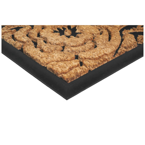 Calloway Mills Hummingbird Haven doormat presents natural coir and black color for a classic entry.
