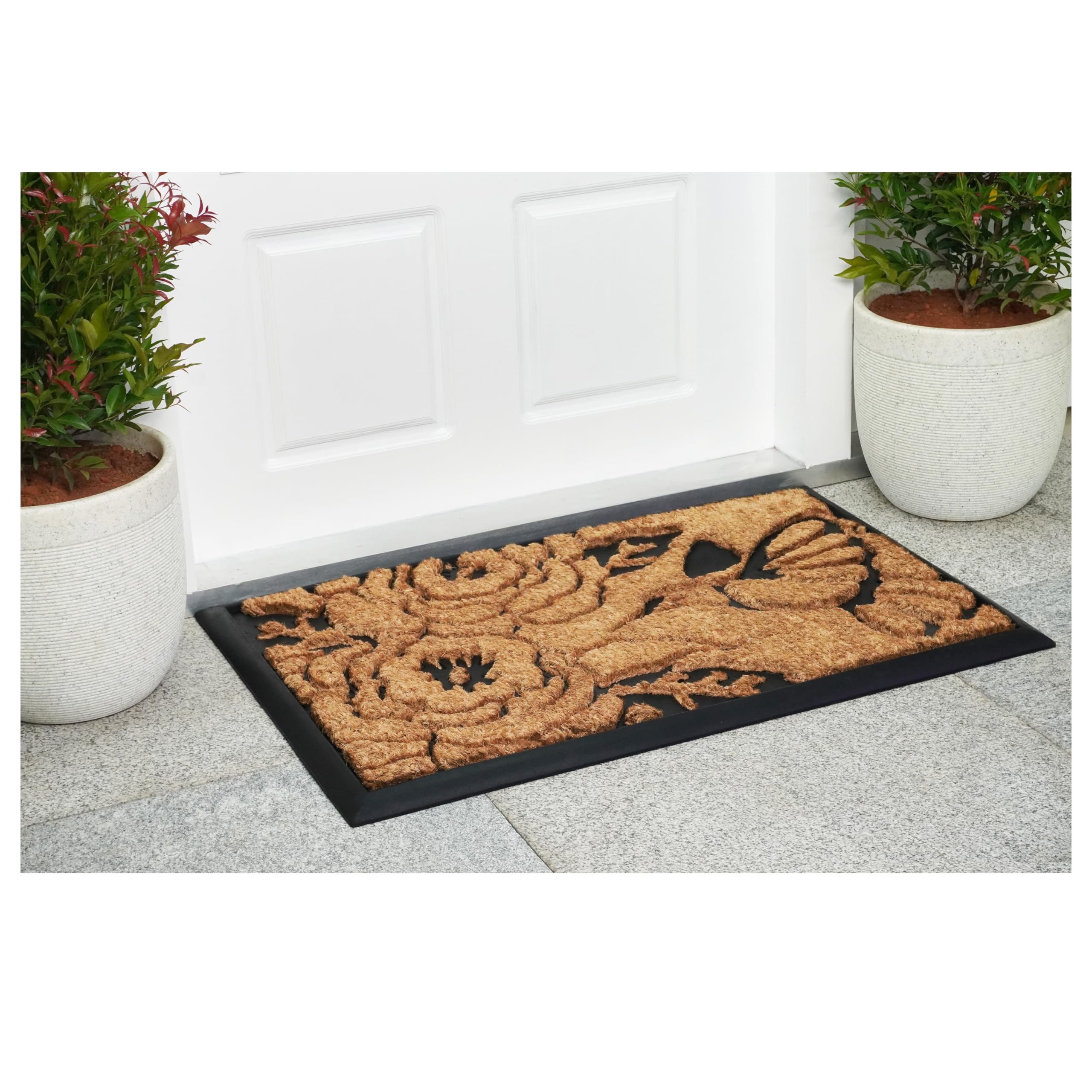 Calloway Mills Hummingbird Haven doormat rubber edge adds weight and elegant look.