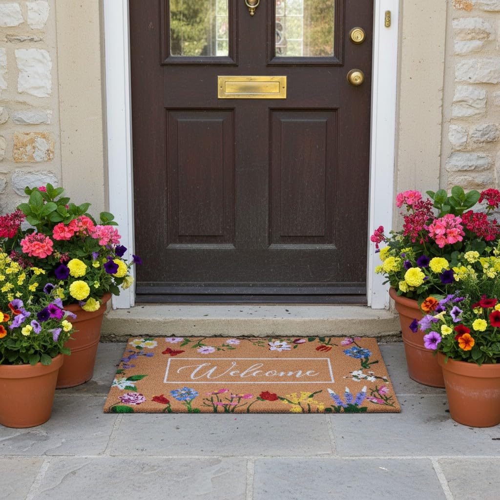 Indoor and outdoor use suits front doors, patios, and entryways.