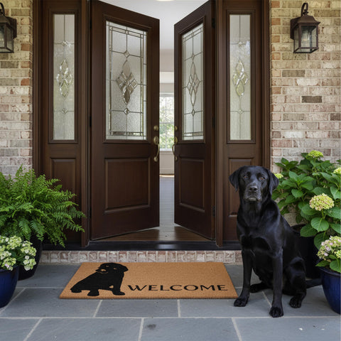 Close-up of Calloway Mills Labrador Doormat coir fibers showing durable scraping action.