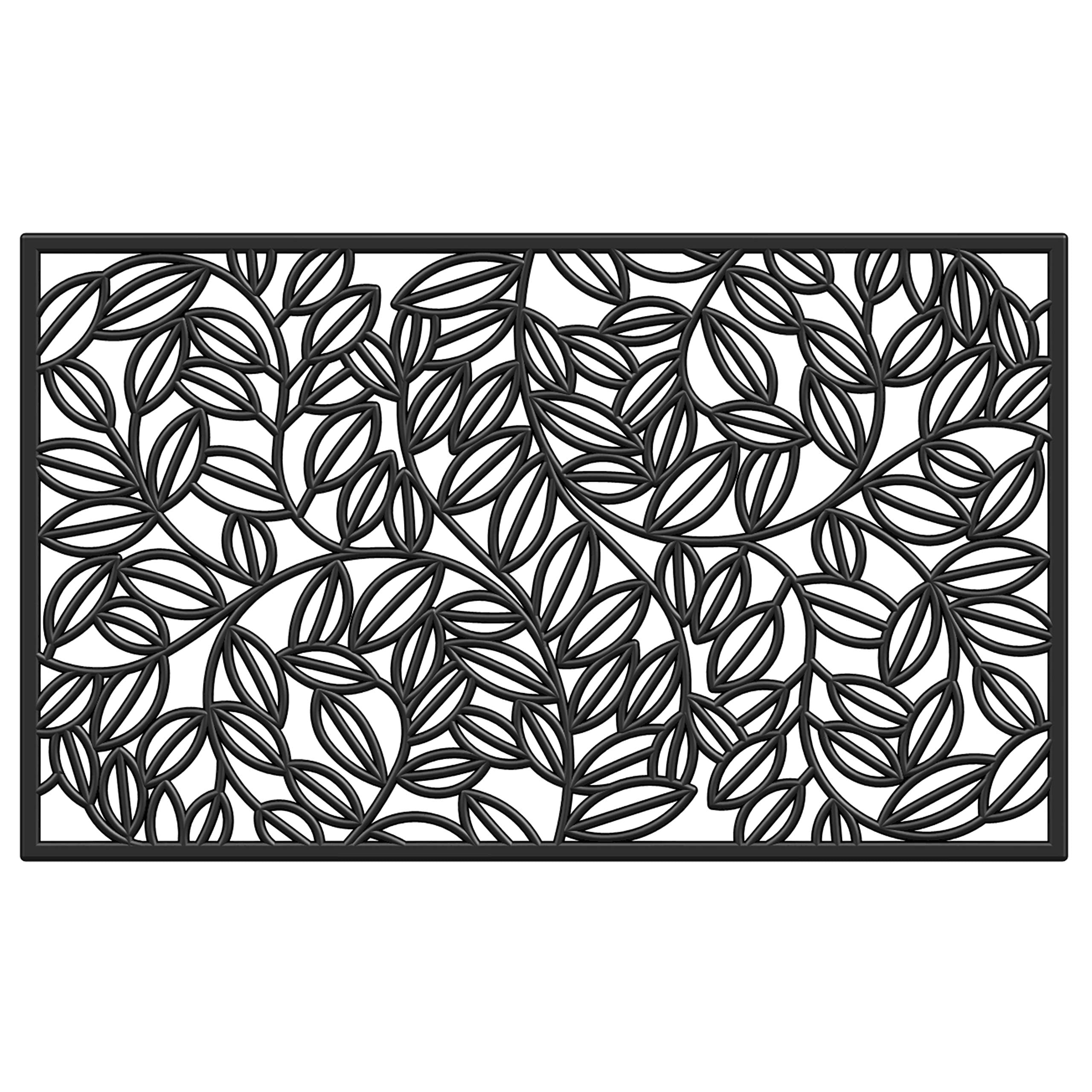 Calloway Mills Lilac Vine rubber doormat on a doorstep, durable and all-season.