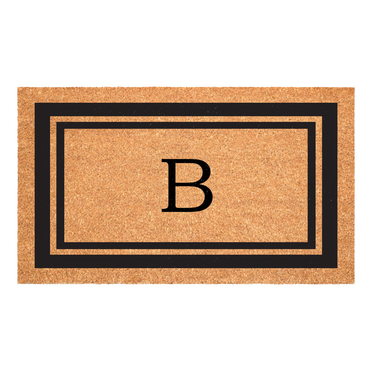 Calloway Mills monogram doormat with double border enhances curb appeal.