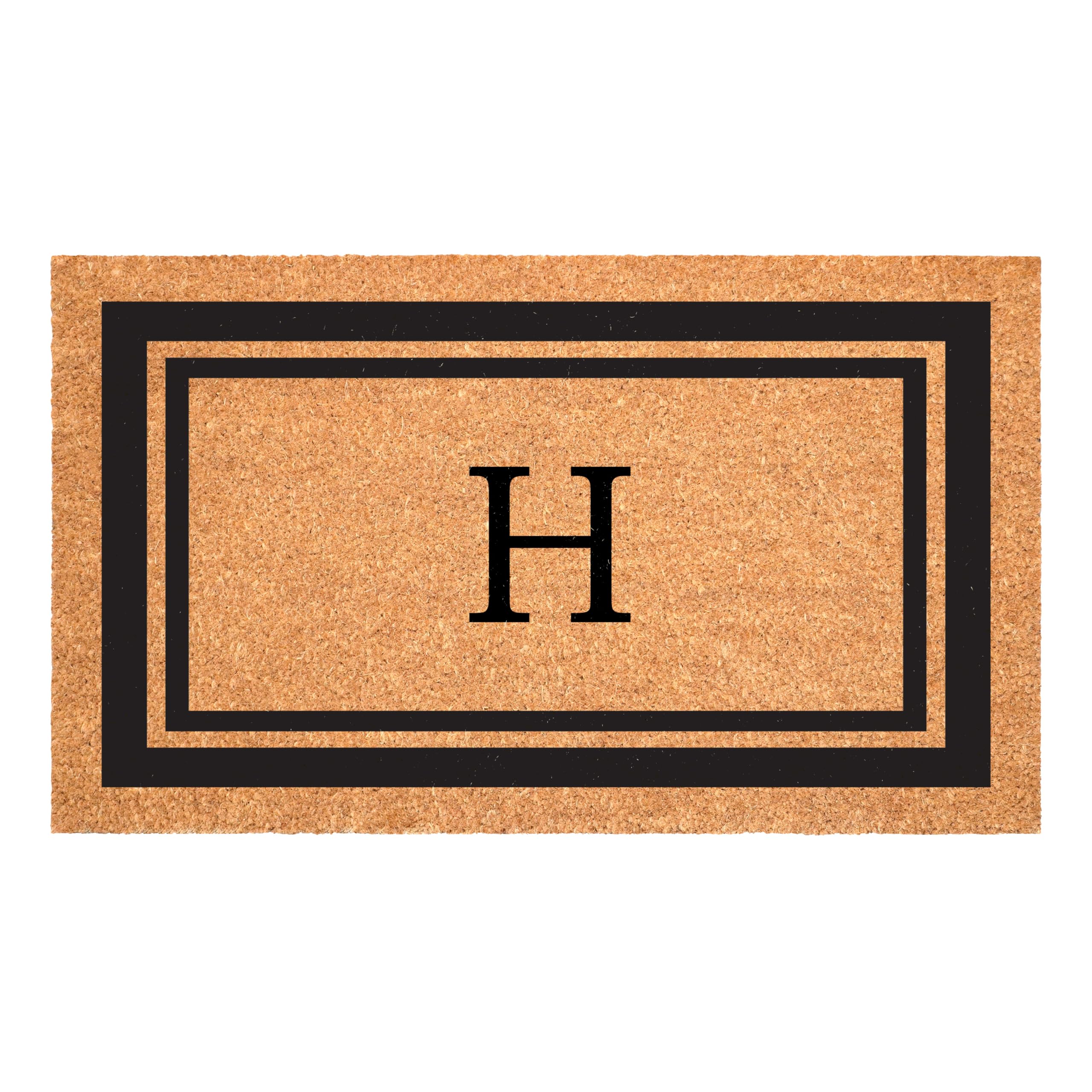 Calloway Mills monogram doormat Letter H with large 24x36 frame
