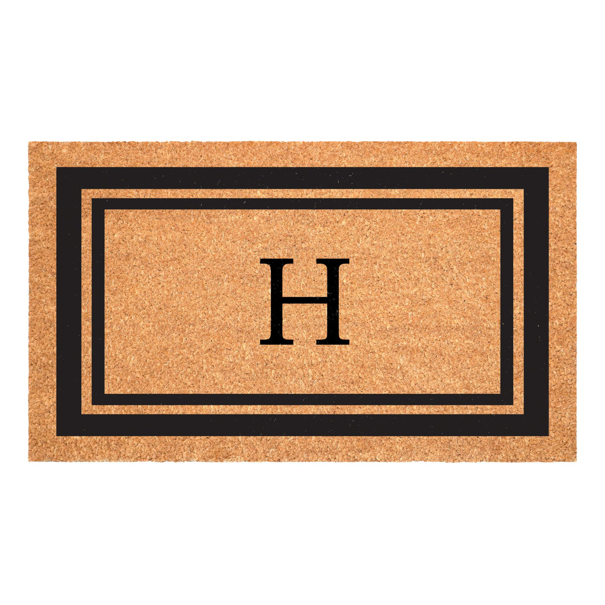 Calloway Mills monogram doormat Letter H with large 24x36 frame