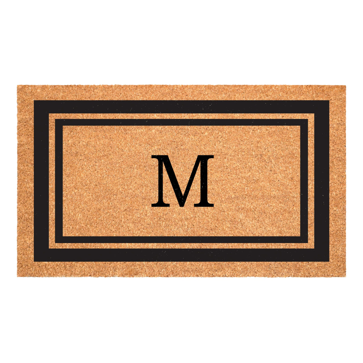 Calloway Mills monogram doormat letter M enhances entry and traps dirt at the door.