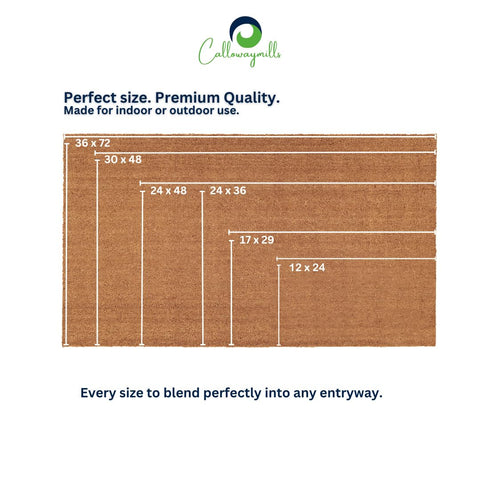Calloway Mills doormat close-up reveals textured coir fibers for debris removal