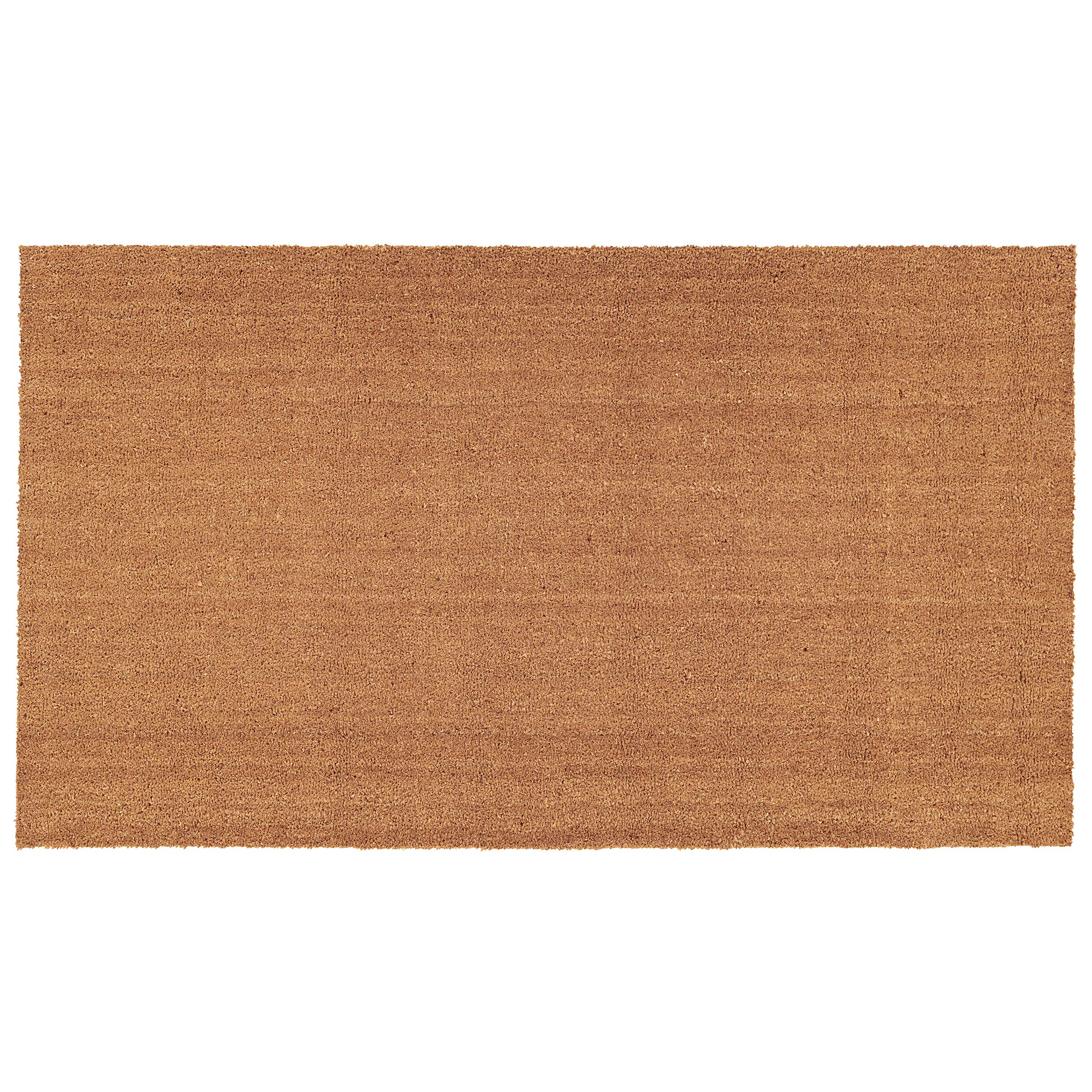 Calloway Mills natural coir doormat front view shows dense fibers for dirt scraping