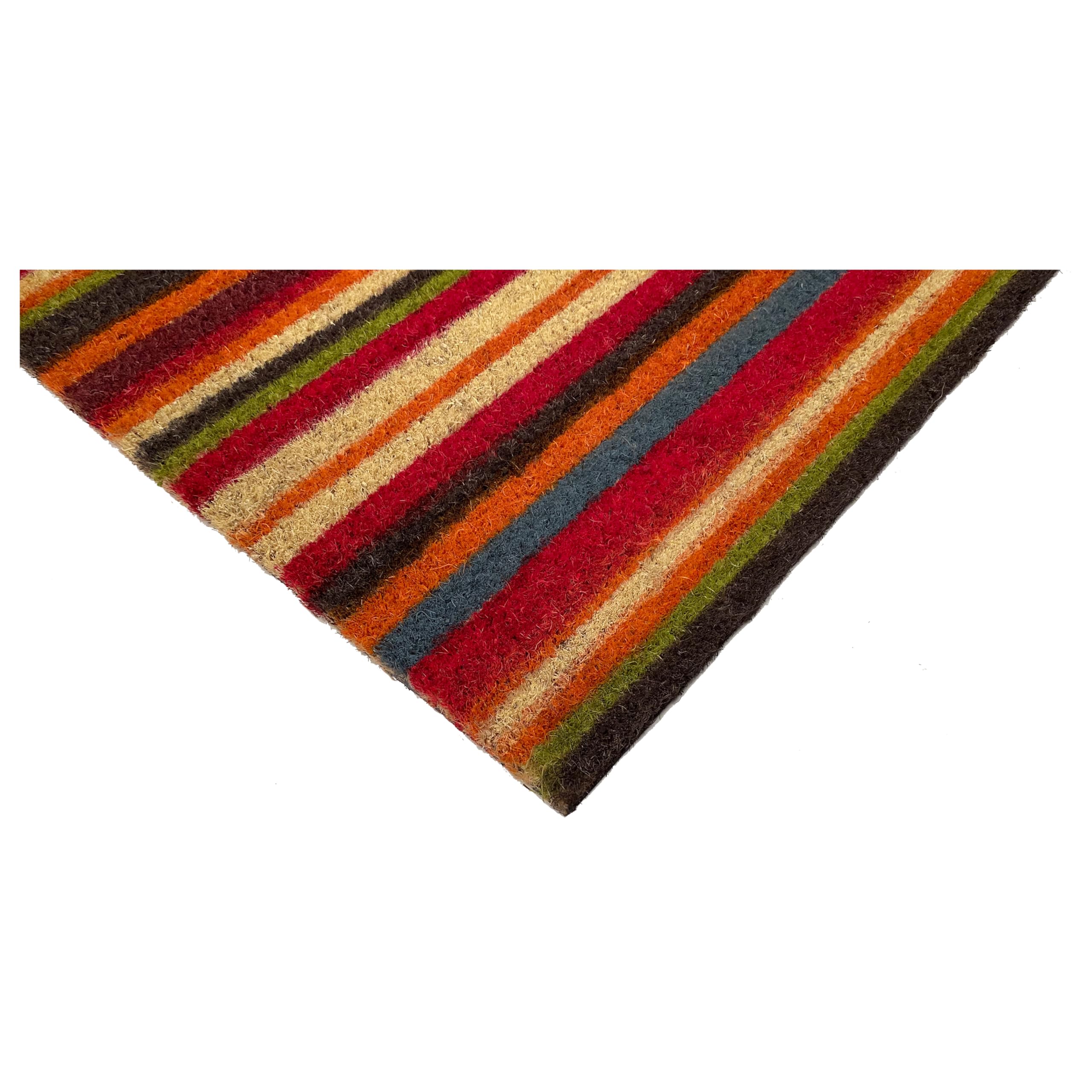 Calloway Mills Palisades Stripe Doormat non-slip design reduces shifting.