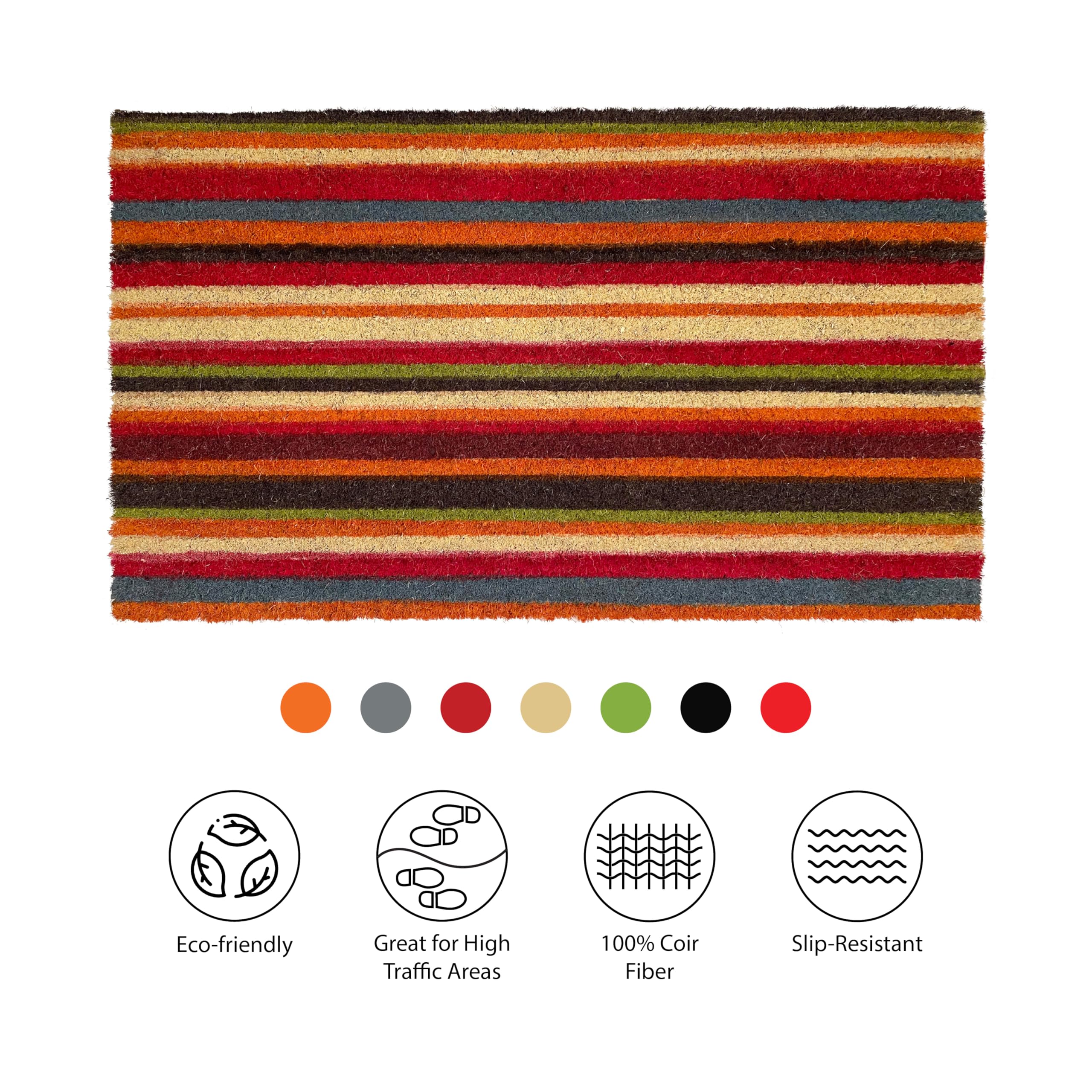 Calloway Mills Palisades Stripe Doormat seasonal design elevates fall décor.