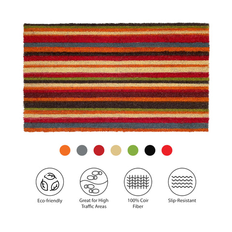 Calloway Mills Palisades Stripe Doormat seasonal design elevates fall décor.