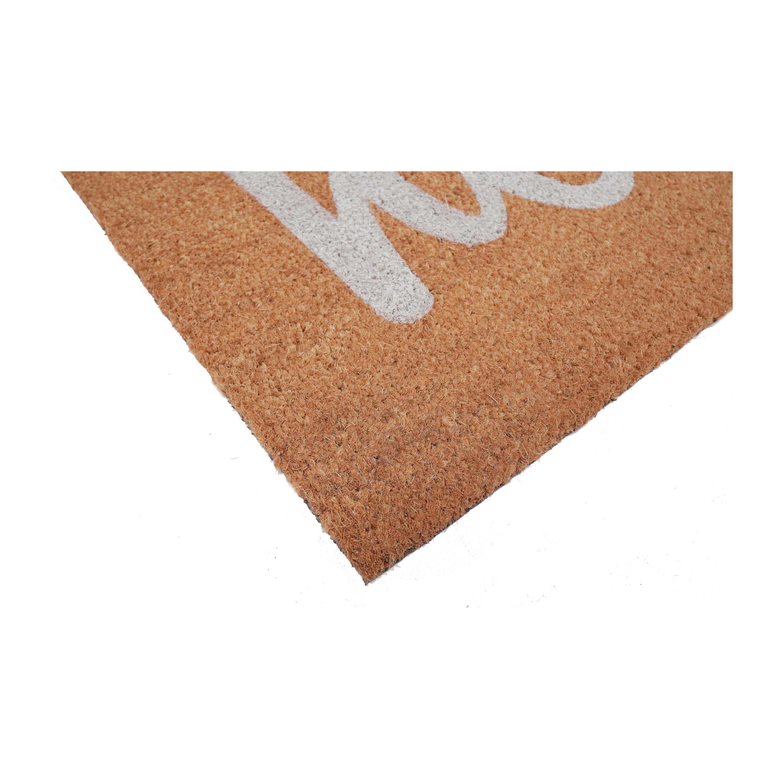 Calloway Mills Script Hello Doormat placed at a home entry for easy maintenance