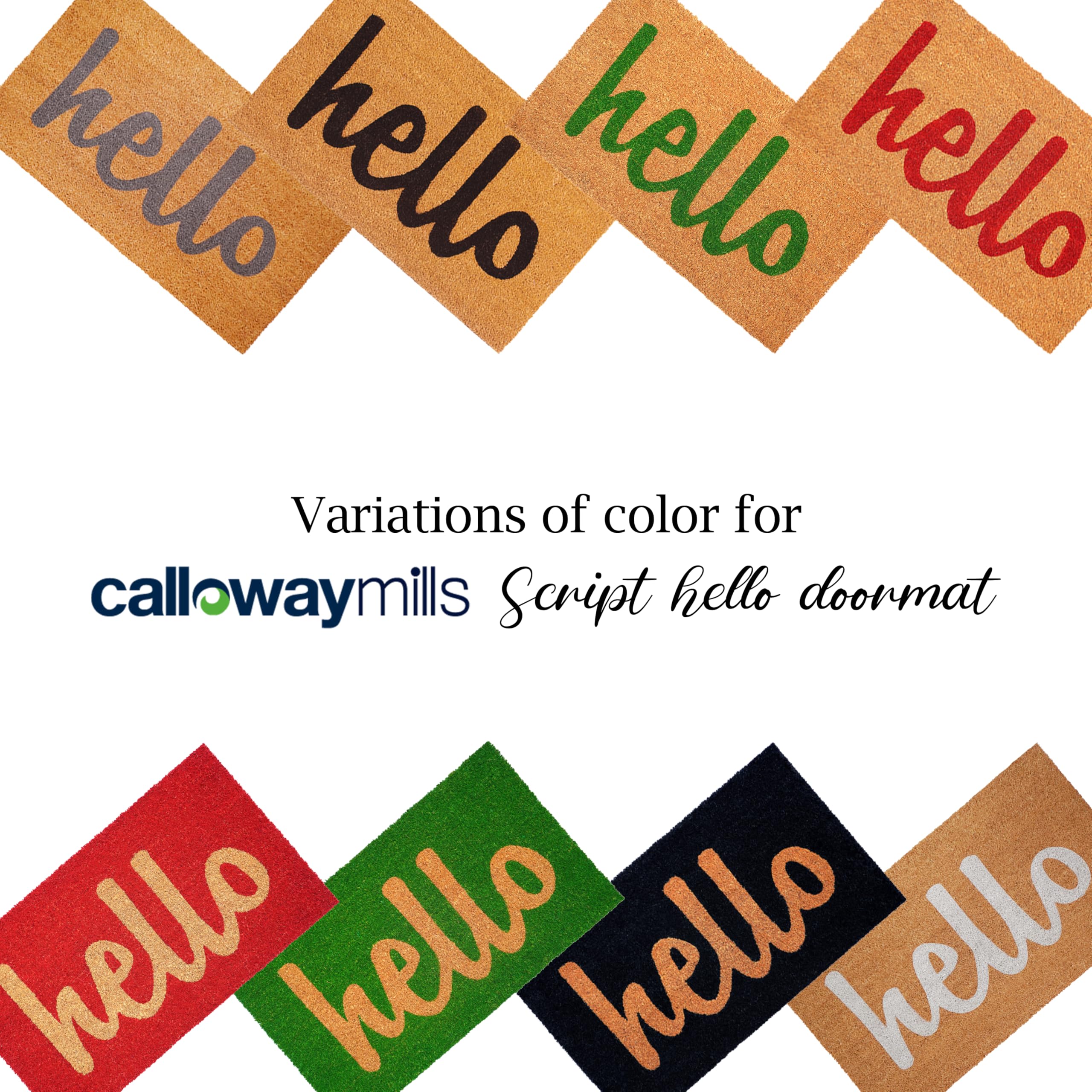Calloway Mills Script Hello Doormat indoor-outdoor use suited for all-season entries