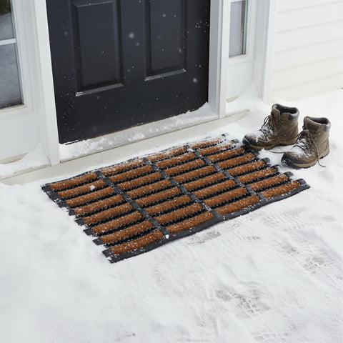Calloway Mills doormat on porch at the doorway for mud and dirt control