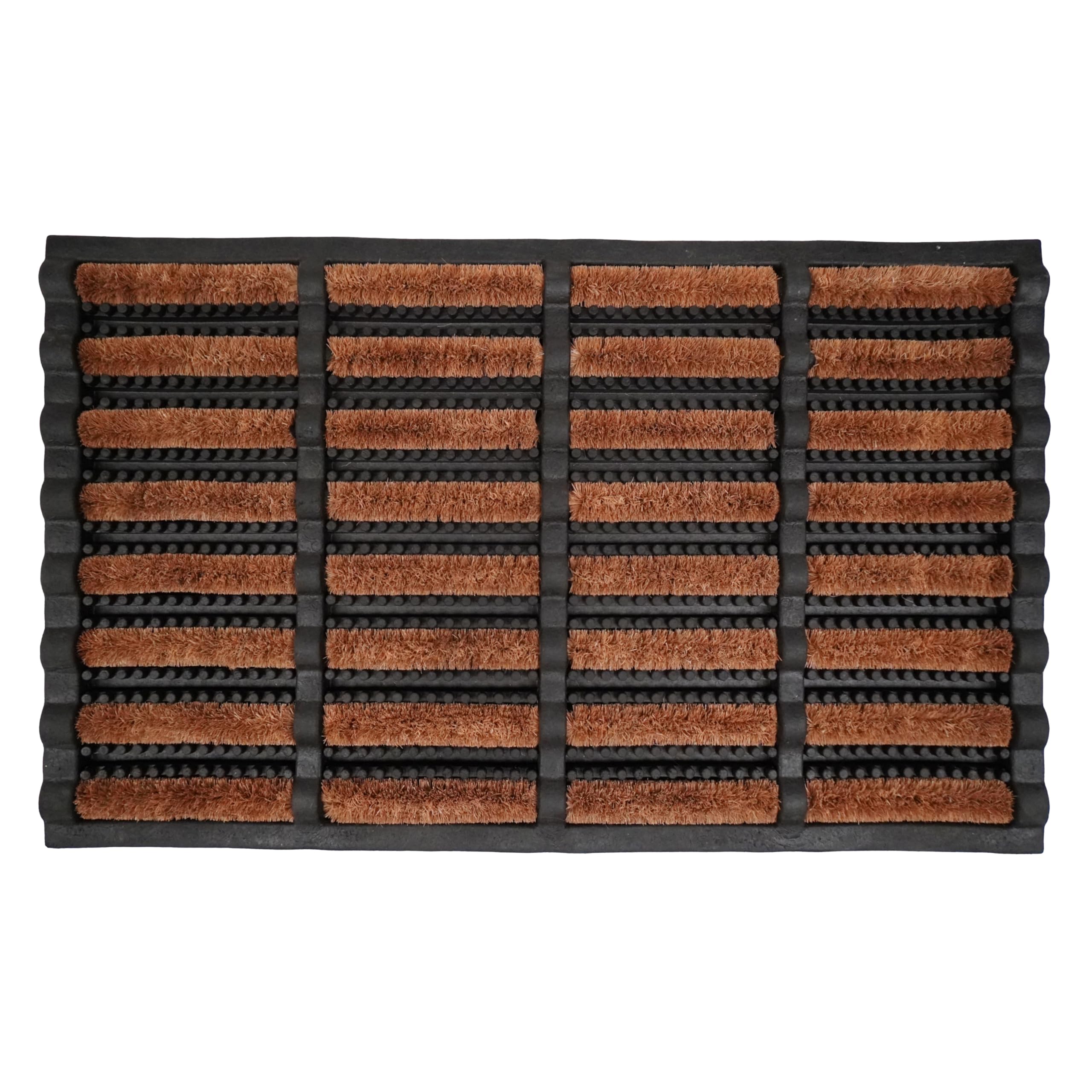 Calloway Mills snow and mud scraper doormat front view showing rugged rubber build and low profile