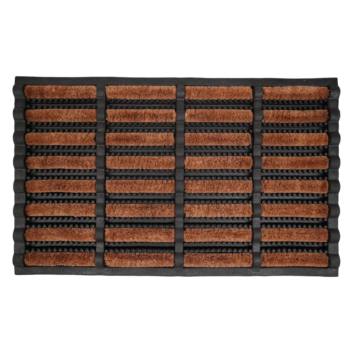 Calloway Mills snow and mud scraper doormat front view showing rugged rubber build and low profile
