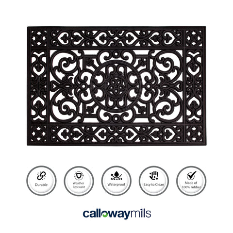 Calloway Mills Utopia 24x36 doormat provides generous coverage for entryways.