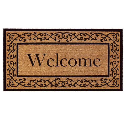Calloway Mills welcome doormat with three-by-six size and durable coir for heavy foot traffic