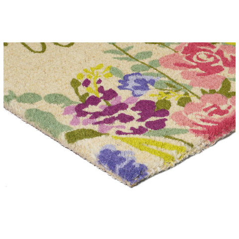 Calloway Mills Welcome Floral Doormat dirt-scrape action emphasizes practical entryway prep