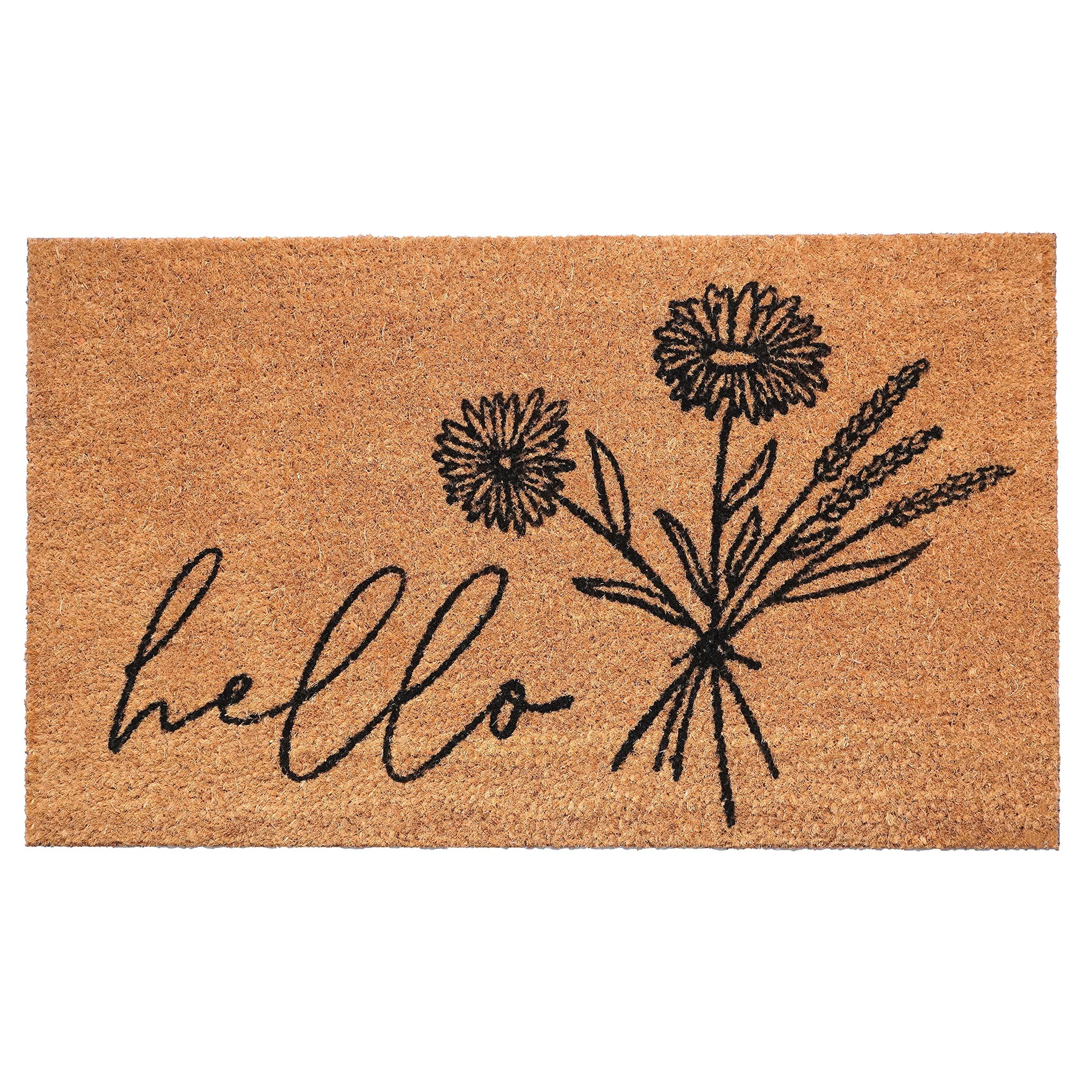 Calloway Mills Wildflower Bouquet Doormat front view welcomes guests and scrapes dirt.