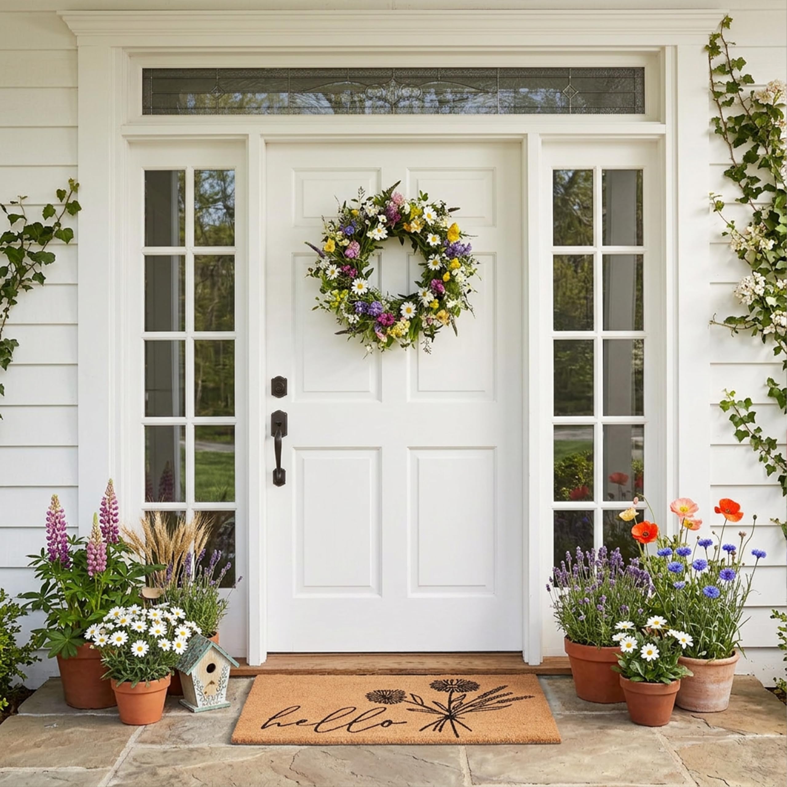 Calloway Mills Wildflower Bouquet Doormat ideal for scraping dirt at the doorstep