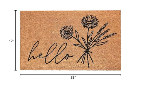 Calloway Mills Wildflower Bouquet Doormat vinyl backing visible for non-slip stability.