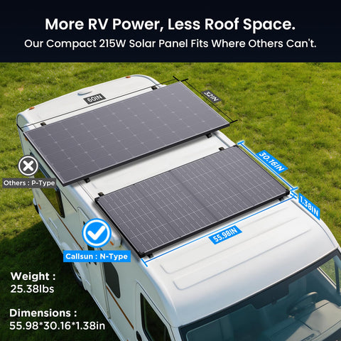 Callsun warranty information highlighting 25-year power warranty and 10-year coverage