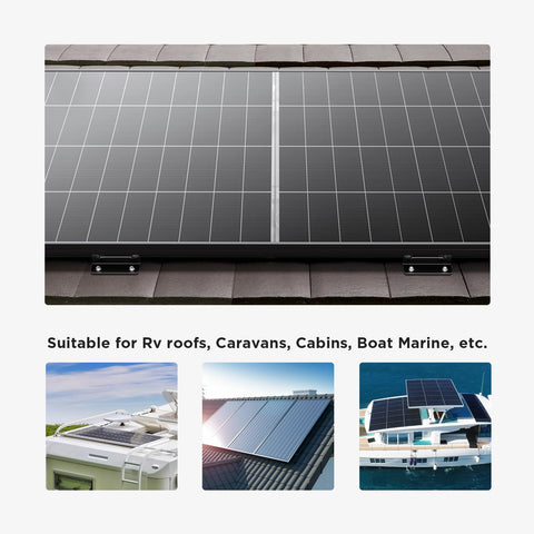Callsun 8-unit black Z-brackets set supports multi-panel deployments.