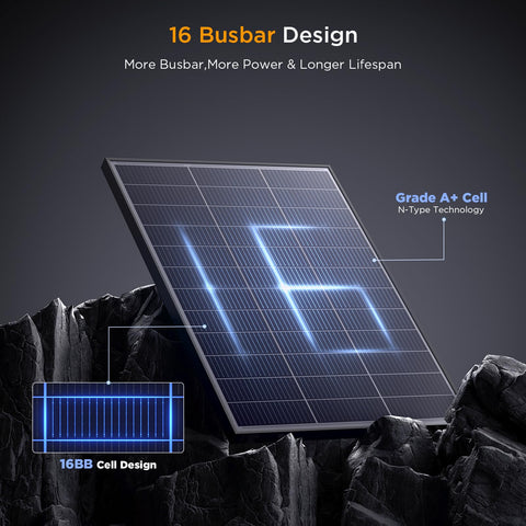 Callsun N-Type 16BB 200W tempered glass closeup highlighting durability