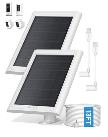 Callsun Ring solar panel for Stick Up Cam keeps the battery topped up with daily sun.