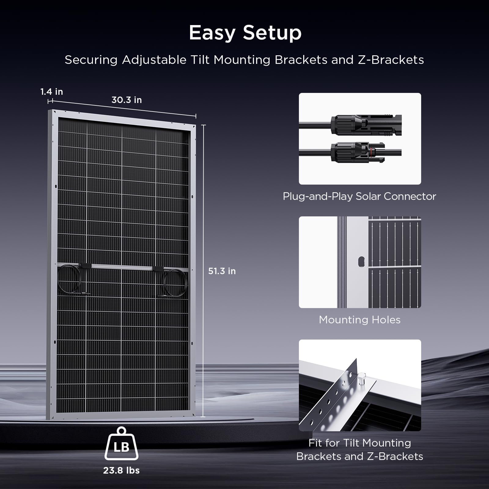 Callsun tempered glass front protecting the 200W panel in rugged conditions
