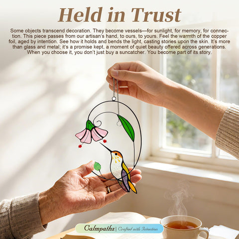 Calmpathz suncatcher stands as a cherished keepsake with heirloom potential