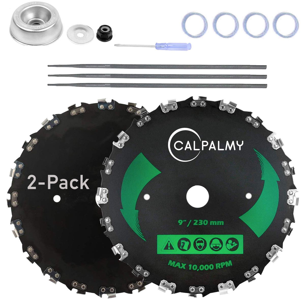 CALPALMY 9-inch brush cutter blade set for universal compatibility and smooth trimming